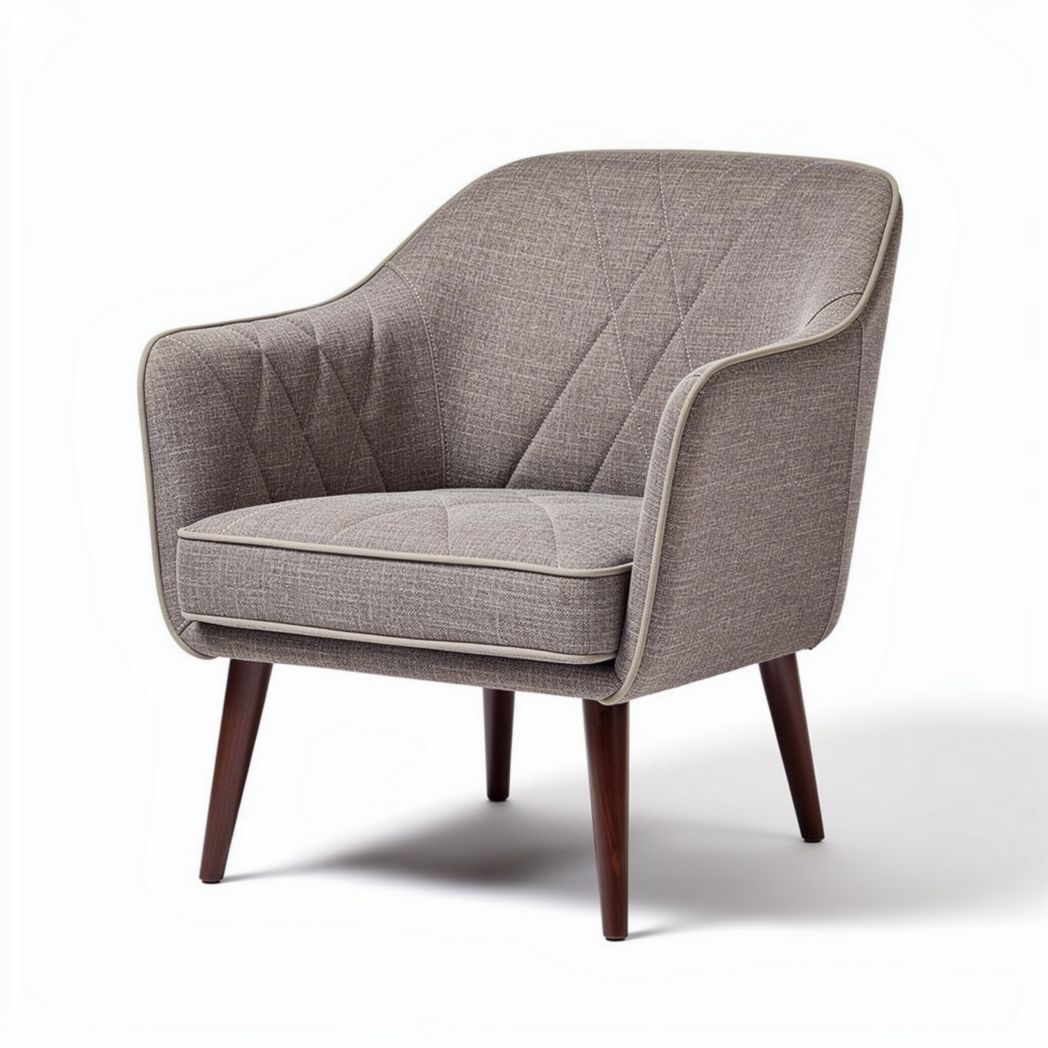 Leather armchair with wooden legs in black 70 x 80 x 75cm for home decor