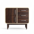 Wooden storage cabinet with white finish and natural wood accents 60 x 40 x 50cm
