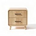 Wooden nightstand with two drawers and ribbed design 24 x 20 x 24 inches