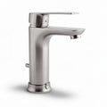 Brushed nickel bathroom faucet single handle modern design 15 x 15 x 30cm