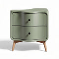 Navy blue nightstand with two drawers and gold metal legs 50 x 40 x 60cm